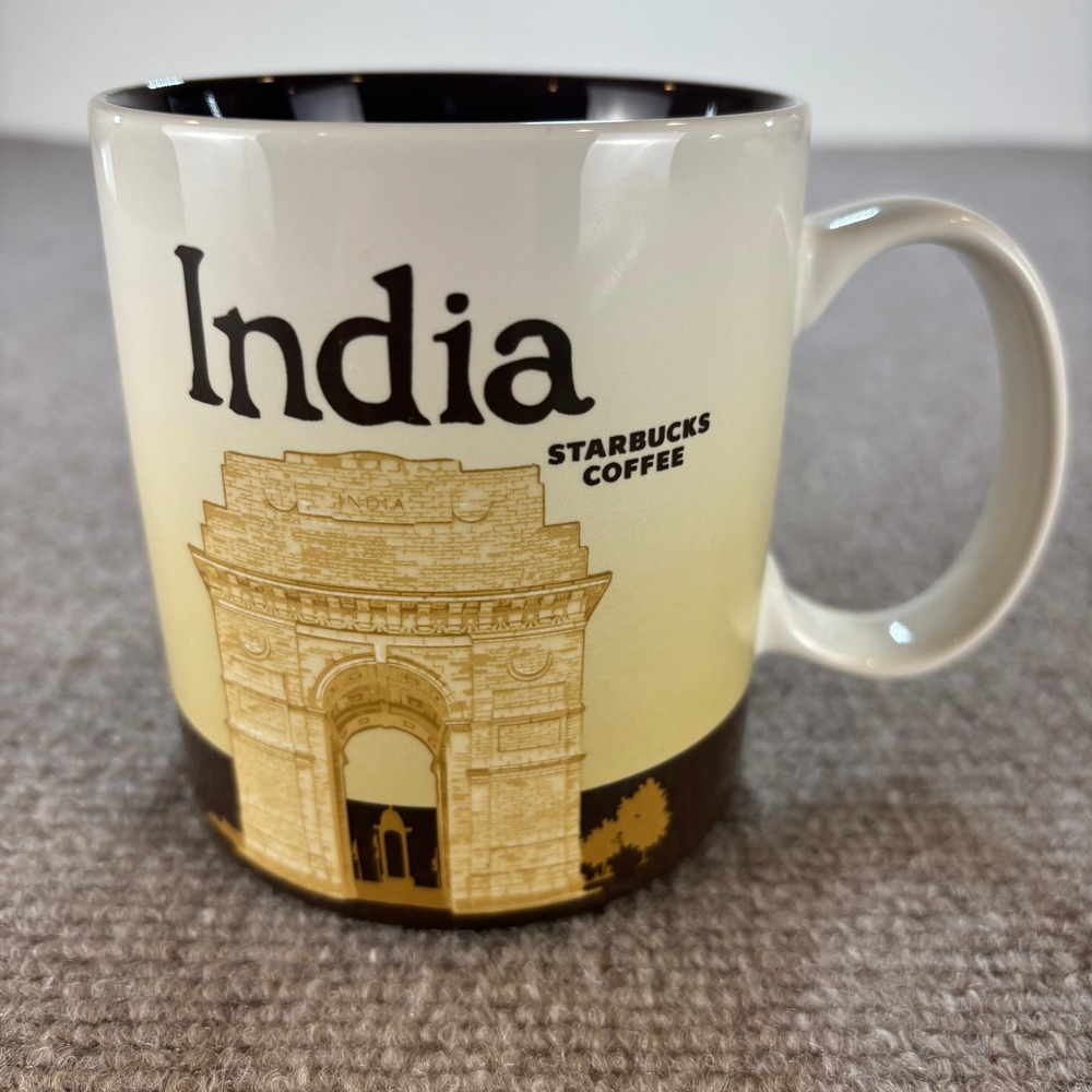 Starbucks India Global Icon Series Coffee Mug 16oz India Gate Cricket Player